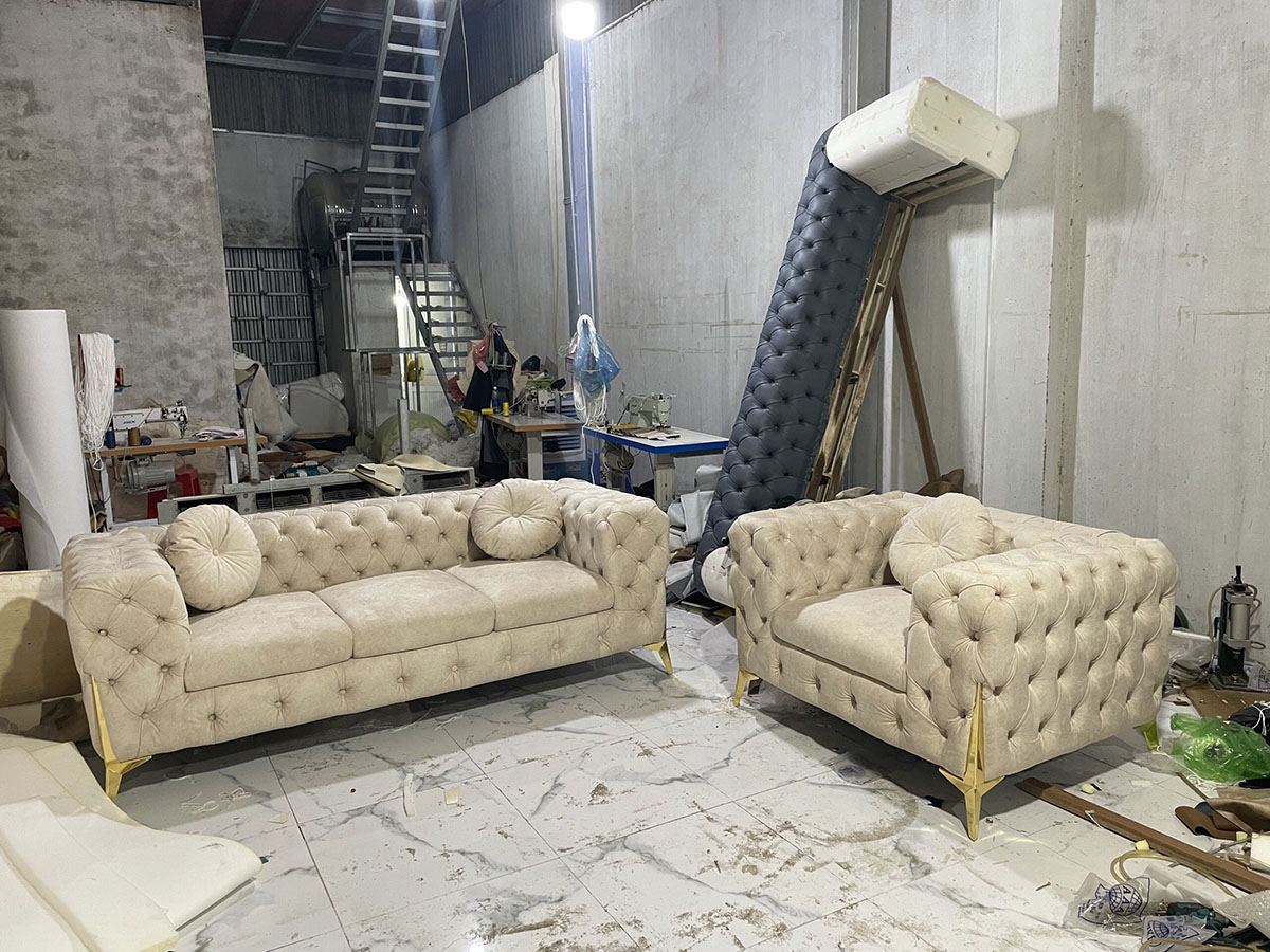 sofa bọc nỉ tân cổ điển sang trọng giá rẻ